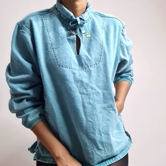 Denim shirt top - Picture 4 of 11